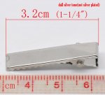 Satz von 20 Krokodilklemmen - Silberfarben 32 mm x 7 mm.