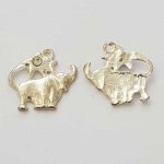 Sternzeichen Charm Stier Silbermetallic N°04 mit Strasssteinen