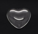10 Cabochons Herzen 14 x 15 mm aus transparentem Lupenglas Nr. 22