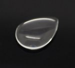 10 Cabochons Tropfen 13 x 18 mm aus transparentem Lupenglas Nr. 24