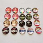 Lot 20 cabochons rond en verre 20mm Maitresse 01 mixte Glass cabochon