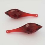 Perle acrylique Diamant transparent 73 x 21 mm Goutte Bordeaux