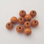 10 Perles Bois ronde 08 mm Marron N°02