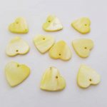 10 Perles breloques Pendentifs Nacres Cœur 17mm Jaune