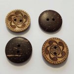 Boutons 23mm à deux trous ronds en noix de coco N°12