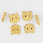 Lot de 10 boutons bois chats N°01