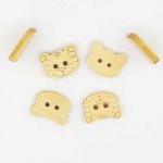 Lot de 10 boutons bois chats N°02