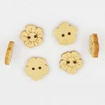 Lot de 10 boutons bois fleurs N°01