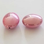 Perle Brillante Ovale Plate Rose 23 mm