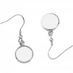 support cabochon acier inoxydable boucle d'oreille 20 mm N°06 Argent