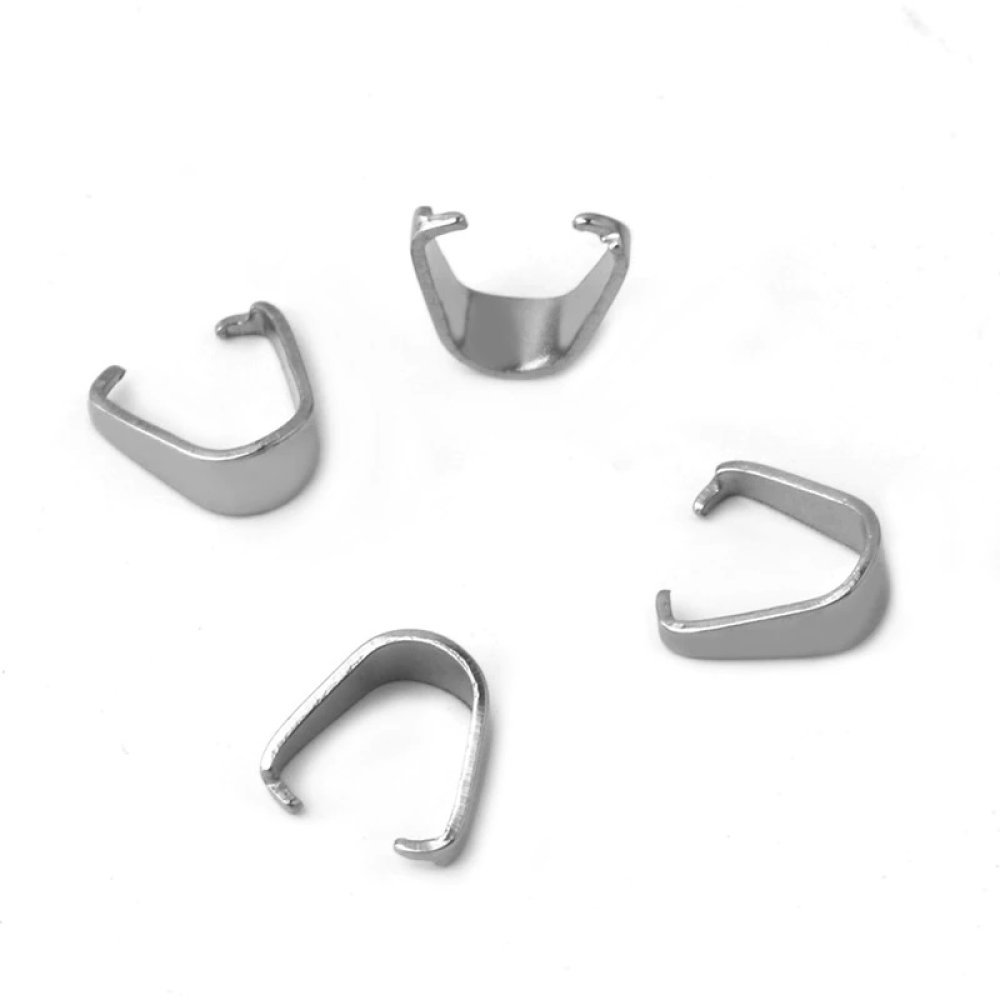 x 5 Bélières à pincer en Acier Inoxydable 5 x 10 mm Argent N°02