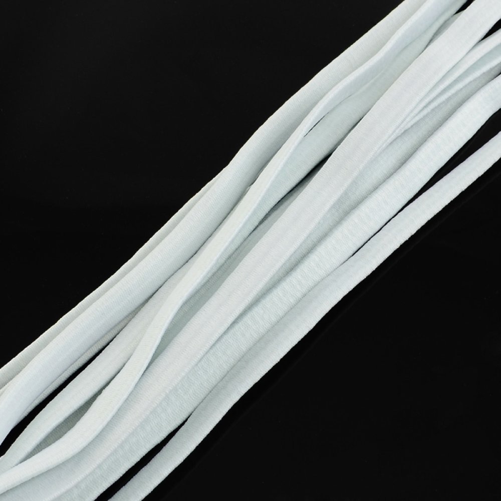Elastisches Gummiband Weiß Gummi Flach 5 mm x 10 Meter