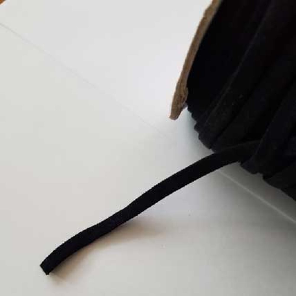 Elastisch Polyester Nylon Flach 4 mm schwarz x 100 Meter