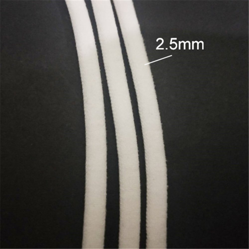 Gummiband Maske Polyester rund 2.5 mm Weiß x 50 Meter