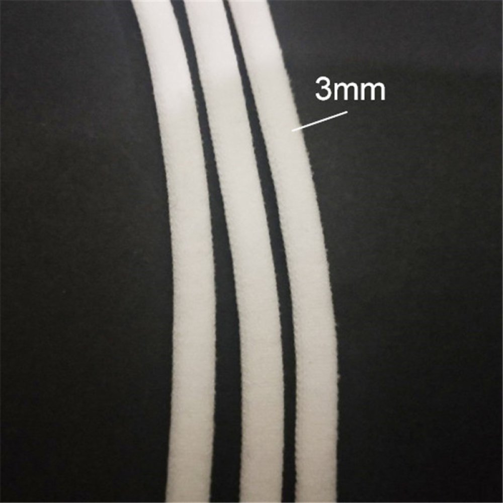 Elastische Maskenmaske Polyester rund 3 mm Weiß x 10 Meter