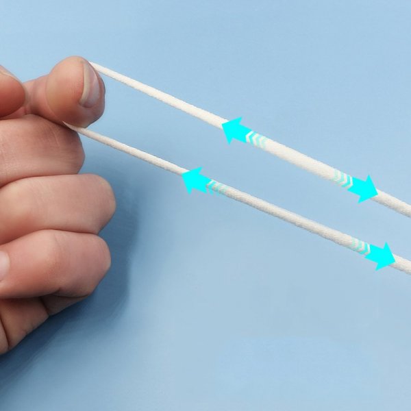 Gummiband Maske Polyester rund 2.2 mm Wei&szlig; &agrave; 10 cm