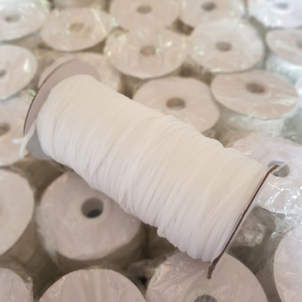 Gummiband Flachmaske 3 mm Wei&szlig; x 10 Meter