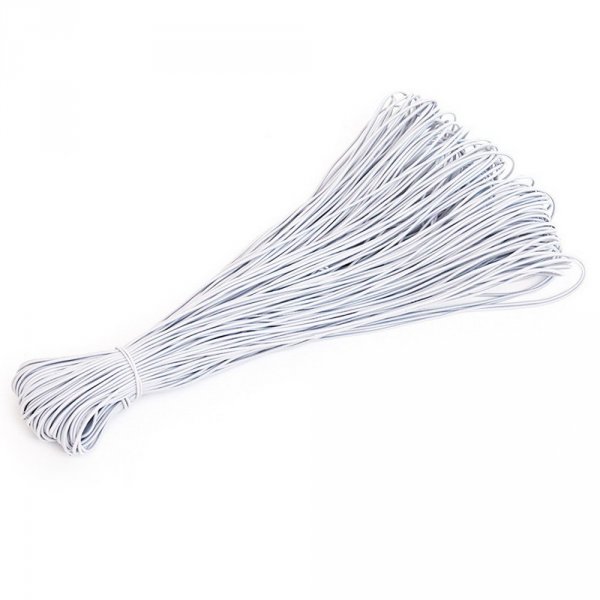 Gummiband Maske rund 2.5 mm Wei&szlig; &agrave; 10 cm