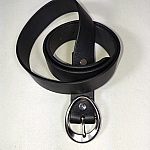 Ceinture cuir noir boucle ovale