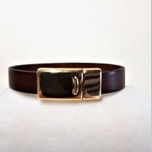 Armband aus braunem Rindsleder mit Magnetverschluss