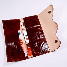 Porte feuilles et porte cartes en cuir de chèvre