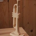 Trompete aus Holz, lang 20cm, Fichte, Musikalische Dekoration, Trompeter Geschenk, handgefertigt