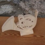 Horn aus Holz auf Sockel montiert Dekoration, Tischdekoration Hochzeit handgefertigt originelles Geschenk Hornist