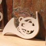 Horn aus Massivholz ht 15 cm handgemacht Hornist Geschenk, Hochzeitsdekoration Musik