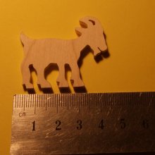Miniatur-Ziegenfigur Dicke 3mm Verschönerung zum Bemalen und Aufkleben Massivholz handgefertigt