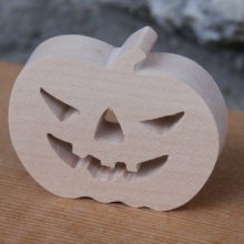 Halloween-Kürbis-Figur aus Holz zum Anmalen