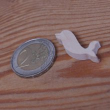 Miniatur-Delfin-Figur 2.5 x 2.7 cm aus Holz Kreative Freizeitgestaltung, handgefertigt