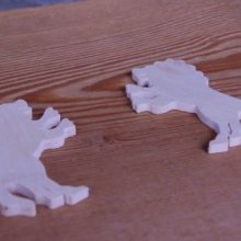 Figurine lion épaisseur 3mm à décorer et à coller miniatures loisirs créatifs embellissement scrap main fait bois massif