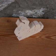 Massivholzpuzzle 5 Teile Kaninchen Hetre handwerkliche Herstellung, Bauernhoftier