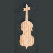 Figurine Violoncello montiert in Brosche aus Eschenholz, handgeschnittene handwerkliche Herstellung