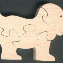 Holzpuzzle Hund 5 Teile aus Buche, Hausanimus