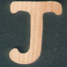 Buchstabe J aus Eschenholz, Höhe 5 cm