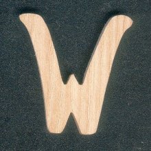 Buchstabe W aus Eschenholz Höhe 5 cm