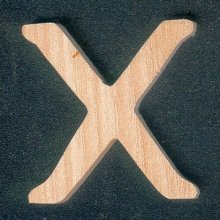 Buchstabe X aus Holz Höhe 5 cm