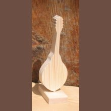 Mandoline auf Sockel montiert Dekoration Holzinstrument, handgefertigt