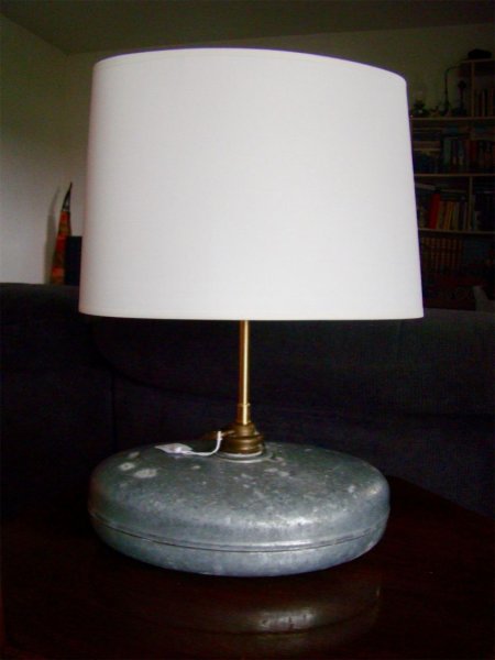 Antike Lampe W&auml;rmflasche aus Zink 