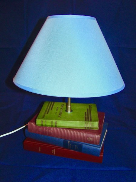 Lampe alte B&uuml;cher, blau 