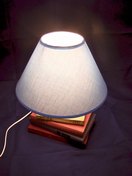 Lampe alte B&uuml;cher, blau 