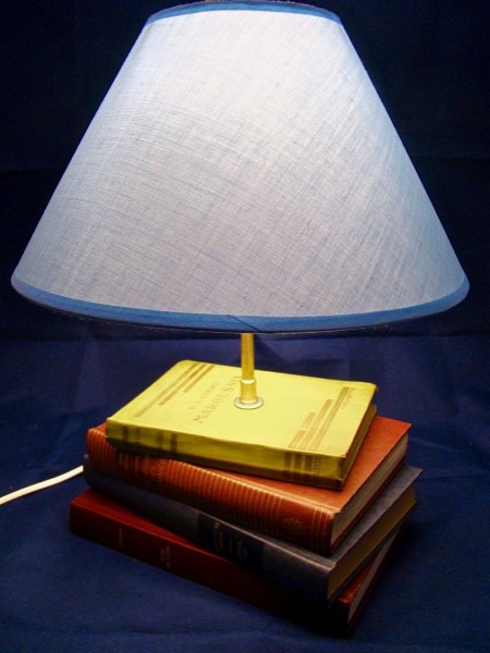 Lampe alte B&uuml;cher, blau 