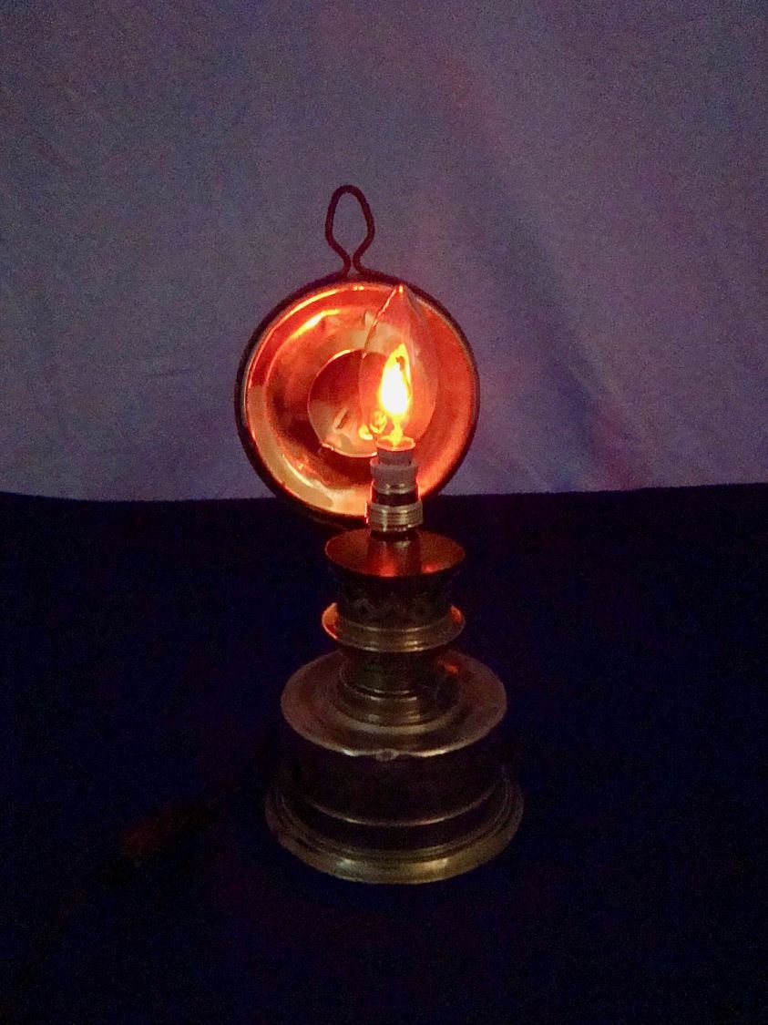 LAMPE FLAMME EN CUIVRE VINTAGE