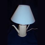 Lampe Alte Kaffeekanne aus emailliertem Blech