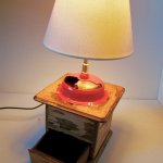 Lampe alte Kaffeemühle rot 