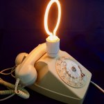 Dingo-Telefonlampe, weiße Neonröhren!
