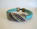 Bracelet en kit Regaliz turquoise perles Violet/Vert