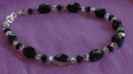 Armband Schwarze Achate & Swarovski-Kristall 