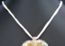 Collier multi-cordons blanc/écru Cristalia